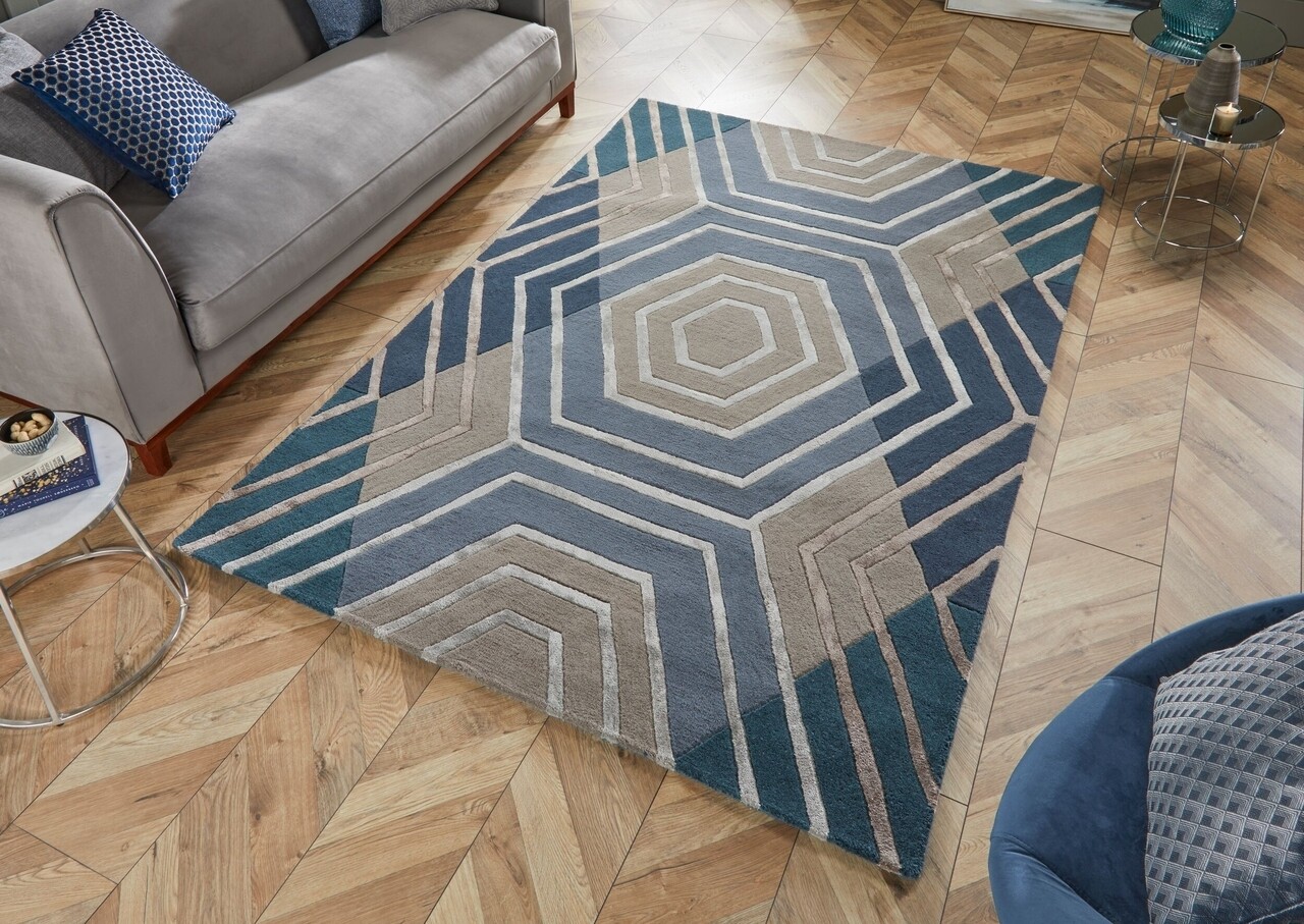 Covor, Flair Rugs, Architect Harlow Denim, 160 x 230 cm, lana/viscoza, multicolor - imagine 6